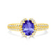 1.2ct Oval Tanzanite Ring with 0.28 cttw Diamond