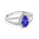 1.3ct Pear Tanzanite Ring with 0.44 cttw Diamond