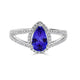 1.3ct Pear Tanzanite Ring with 0.44 cttw Diamond