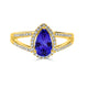 1.3ct Pear Tanzanite Ring with 0.44 cttw Diamond