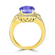 3.9ct Oval Tanzanite Ring with 0.37 cttw Diamond