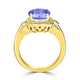 3.9ct Oval Tanzanite Ring with 0.37 cttw Diamond