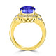 3.9ct Oval Tanzanite Ring with 0.37 cttw Diamond