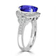 3.9ct Oval Tanzanite Ring with 0.37 cttw Diamond