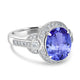 3.9ct Oval Tanzanite Ring with 0.37 cttw Diamond