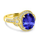 3.9ct Oval Tanzanite Ring with 0.37 cttw Diamond