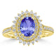 1.2ct Oval Tanzanite Ring with 0.55 cttw Diamond