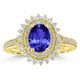 1.2ct Oval Tanzanite Ring with 0.55 cttw Diamond
