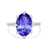 6.25ct Oval Tanzanite Ring with 0.29 cttw Diamond