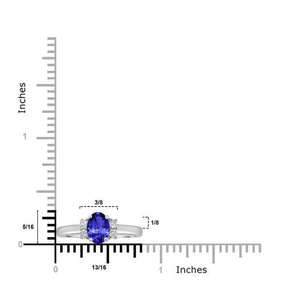 0.76ct Oval Tanzanite Ring with 0.12 cttw Diamond