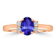 0.76ct Oval Tanzanite Ring with 0.12 cttw Diamond