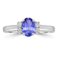 0.76ct Oval Tanzanite Ring with 0.12 cttw Diamond