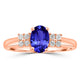 0.76ct Oval Tanzanite Ring with 0.13 cttw Diamond