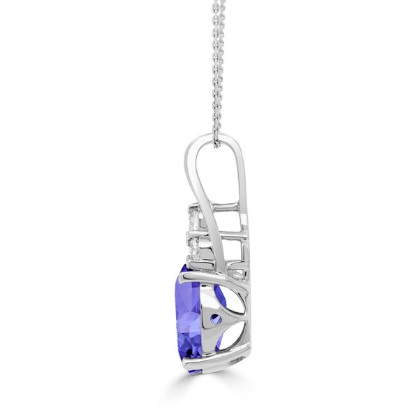 2.15ct Oval Tanzanite Pendant with 0.17 cttw Diamond