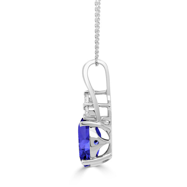 2.15ct Oval Tanzanite Pendant with 0.17 cttw Diamond