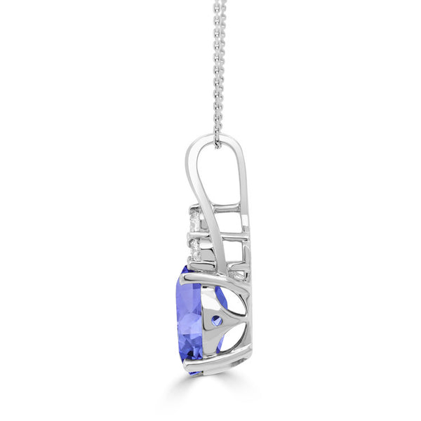 2.15ct Oval Tanzanite Pendant with 0.17 cttw Diamond