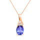 2.15ct Oval Tanzanite Pendant with 0.17 cttw Diamond