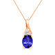 2.15ct Oval Tanzanite Pendant with 0.17 cttw Diamond