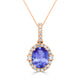 2.85ct Oval Tanzanite Pendant with 0.49 cttw Diamond