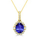 2.85ct Oval Tanzanite Pendant with 0.49 cttw Diamond