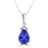 2.05ct Pear Tanzanite Pendant with 0.07 cttw Diamond
