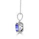 3.4ct Square Cushion Tanzanite Pendant with 0.19 cttw Diamond