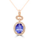 3.25ct Oval Tanzanite Pendant with 0.36 cttw Diamond