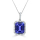 3.5ct Emerald Tanzanite Pendant with 0.32 cttw Diamond