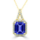 3.5ct Emerald Tanzanite Pendant with 0.38 cttw Diamond