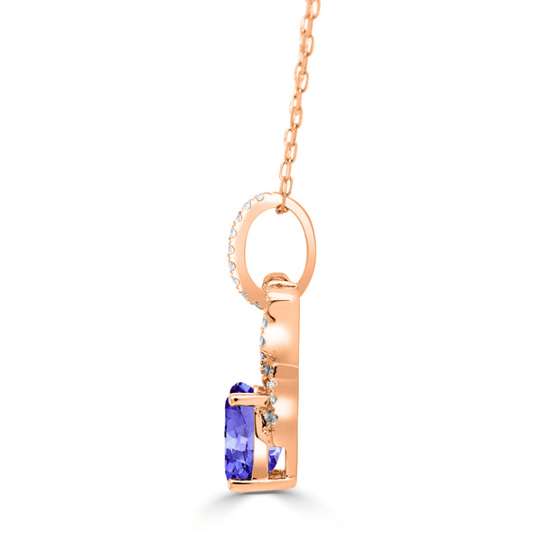 1.2ct Oval Tanzanite Pendant with 0.15 cttw Diamond