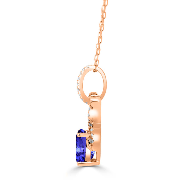 1.2ct Oval Tanzanite Pendant with 0.15 cttw Diamond