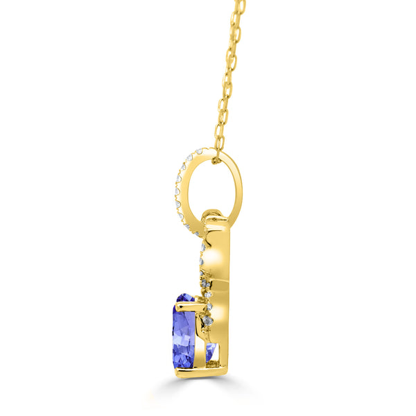 1.2ct Oval Tanzanite Pendant with 0.15 cttw Diamond