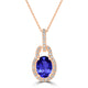 1.2ct Oval Tanzanite Pendant with 0.18 cttw Diamond