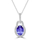 1.2ct Oval Tanzanite Pendant with 0.18 cttw Diamond