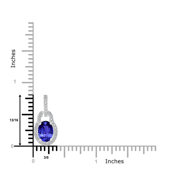 1.2ct Oval Tanzanite Pendant with 0.18 cttw Diamond