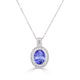 1.8ct Oval Tanzanite Pendant with 0.16 cttw Diamond