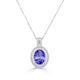 1.8ct Oval Tanzanite Pendant with 0.16 cttw Diamond