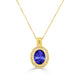 1.8ct Oval Tanzanite Pendant with 0.16 cttw Diamond