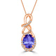 2.85ct Oval Tanzanite Pendant with 0.26 cttw Diamond