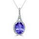 3.9ct Oval Tanzanite Pendant with 0.38 cttw Diamond