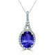 3.9ct Oval Tanzanite Pendant with 0.38 cttw Diamond