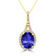 3.9ct Oval Tanzanite Pendant with 0.38 cttw Diamond