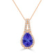 2.05ct Pear Tanzanite Pendant with 0.19 cttw Diamond