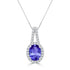 1.8ct Oval Tanzanite Pendant with 0.29 cttw Diamond
