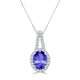 1.8ct Oval Tanzanite Pendant with 0.29 cttw Diamond