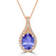 1.8ct Oval Tanzanite Pendant with 0.27 cttw Diamond