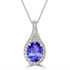 1.8ct Oval Tanzanite Pendant with 0.27 cttw Diamond