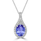 1.8ct Oval Tanzanite Pendant with 0.27 cttw Diamond