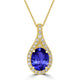 1.8ct Oval Tanzanite Pendant with 0.27 cttw Diamond