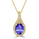 1.8ct Oval Tanzanite Pendant with 0.27 cttw Diamond